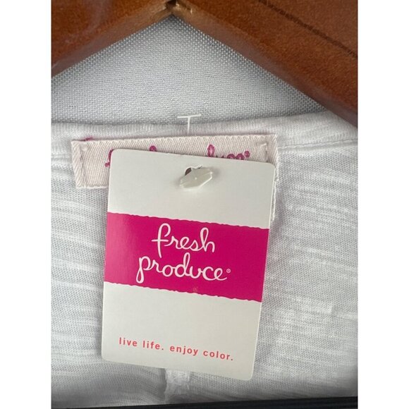 Fresh Produce Womens White Cotton Graphic Tee OS - Picture 3 of 6